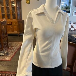 White Fleecy Long Sleeve Top